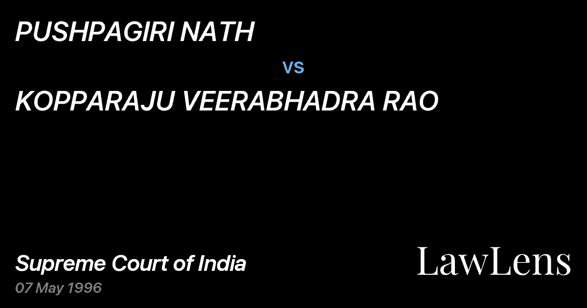 Preview image for PUSHPAGIRI NATH vs. KOPPARAJU VEERABHADRA RAO