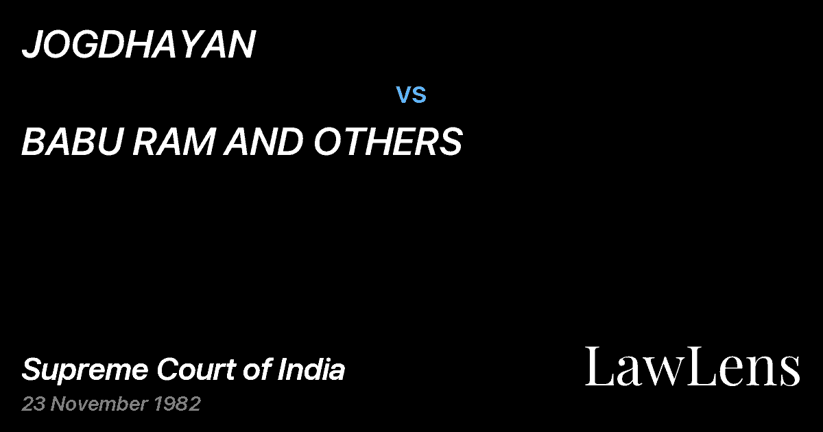 Preview image for JOGDHAYAN vs. BABU RAM AND OTHERS