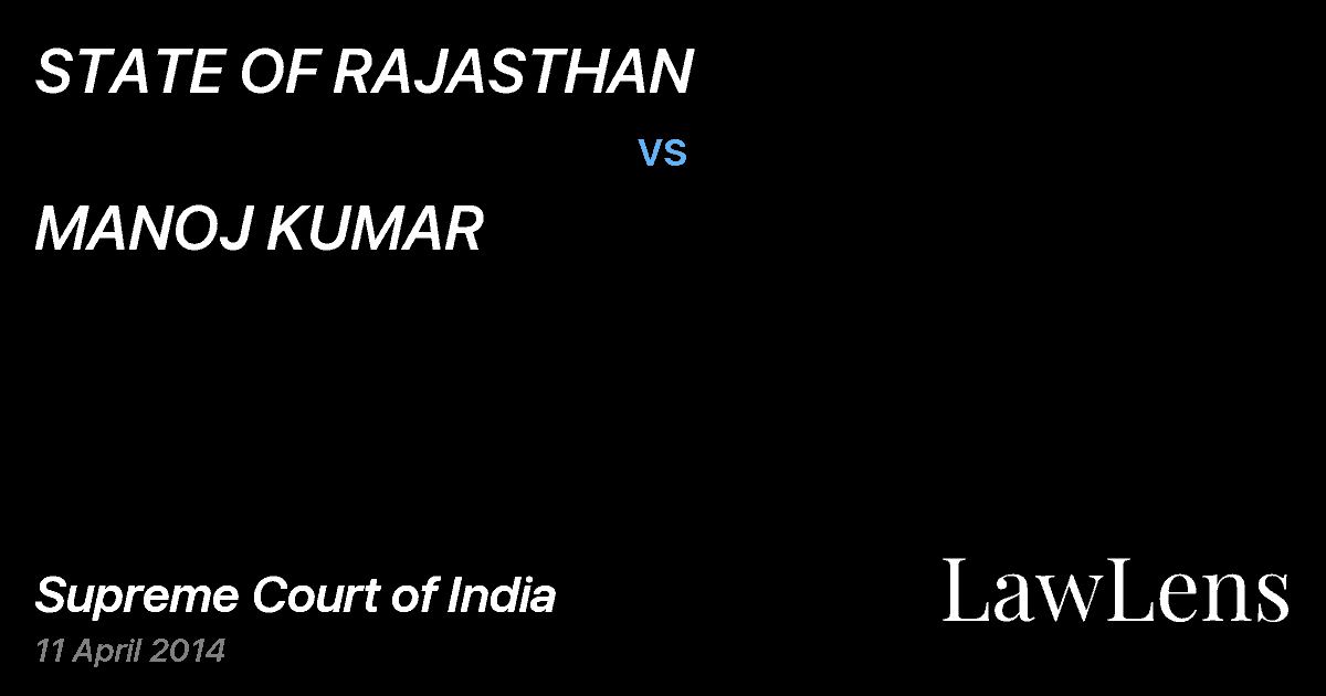 Preview image for STATE OF RAJASTHAN vs. MANOJ KUMAR