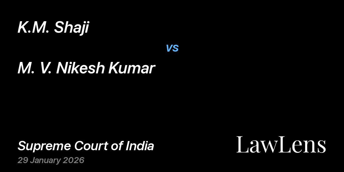Preview image for K.M. Shaji vs. M. V. Nikesh Kumar