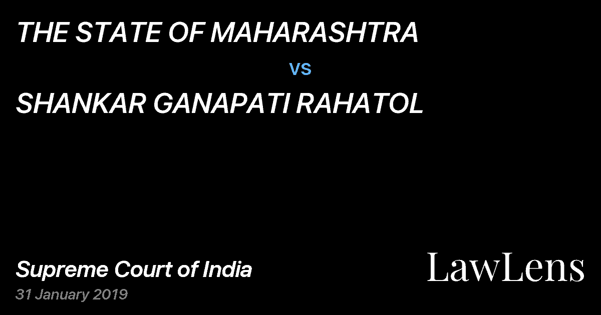 Preview image for THE STATE OF MAHARASHTRA vs. SHANKAR GANAPATI RAHATOL