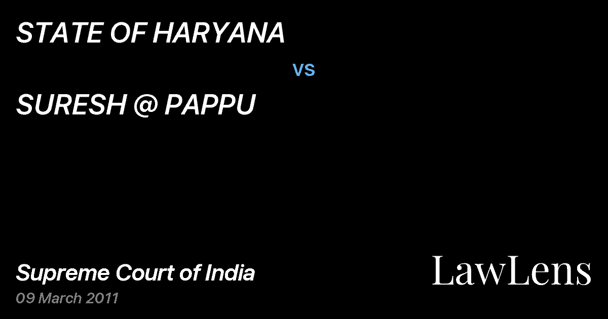 Preview image for STATE OF HARYANA vs. SURESH @ PAPPU