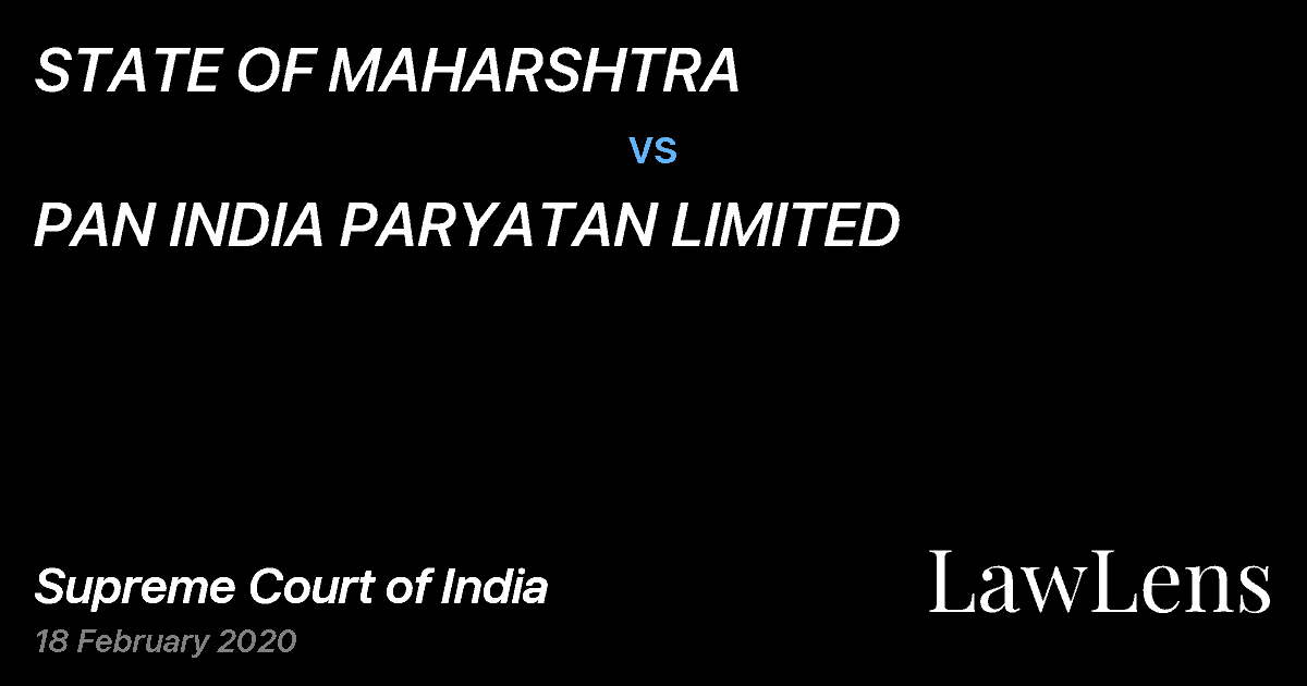 Preview image for STATE OF MAHARSHTRA vs. PAN INDIA PARYATAN LIMITED