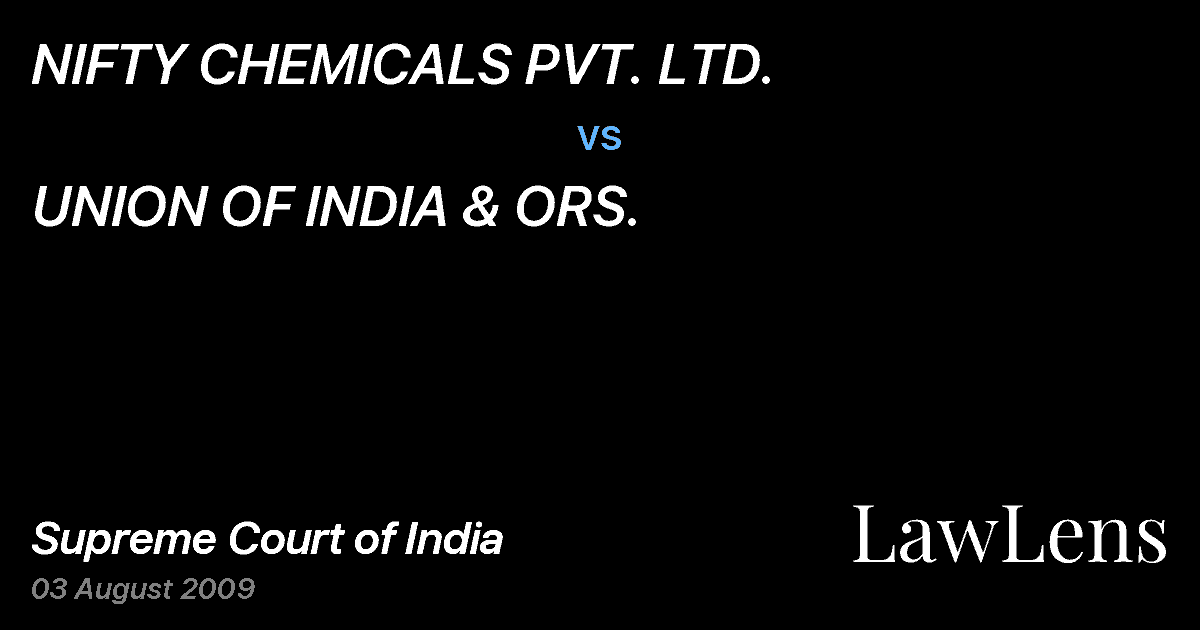 Preview image for NIFTY CHEMICALS PVT. LTD. vs. UNION OF INDIA & ORS.
