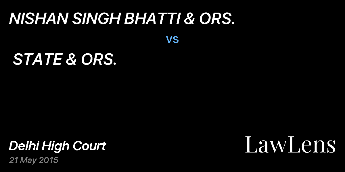 Preview image for NISHAN SINGH BHATTI & ORS.  vs.  STATE & ORS.