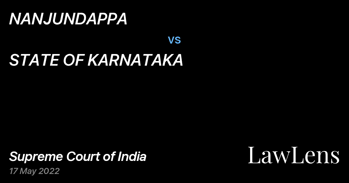 Preview image for NANJUNDAPPA vs. STATE OF KARNATAKA