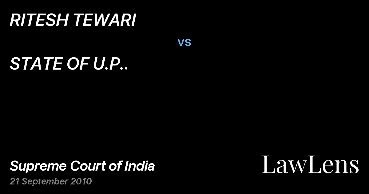 Preview image for RITESH TEWARI vs. STATE OF U.P..