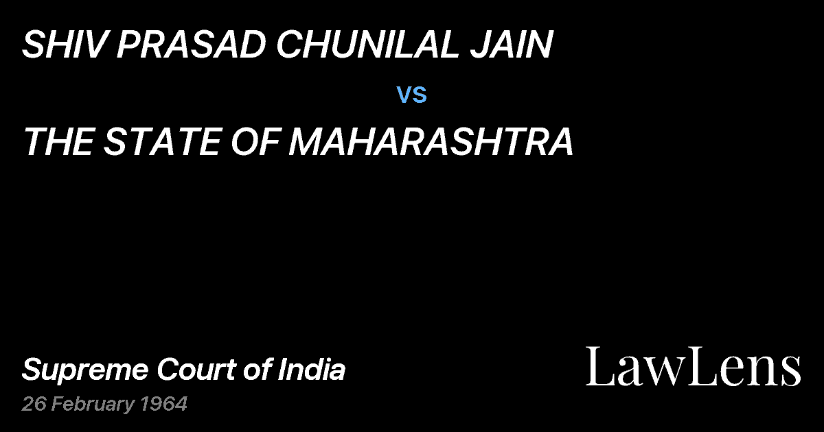 Preview image for SHIV PRASAD CHUNILAL JAIN vs. THE STATE OF MAHARASHTRA