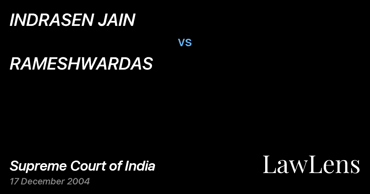 Preview image for INDRASEN JAIN vs. RAMESHWARDAS