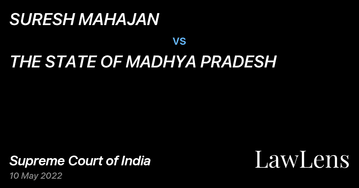 Preview image for SURESH MAHAJAN vs. THE STATE OF MADHYA PRADESH