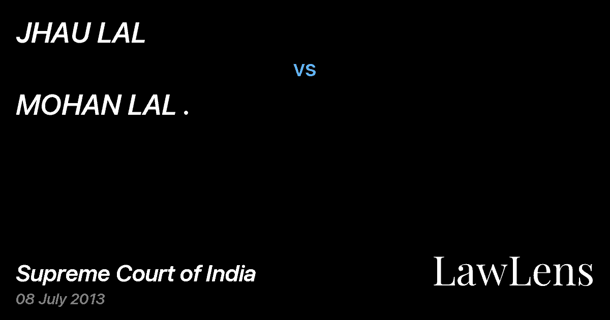 Preview image for JHAU LAL vs. MOHAN LAL .
