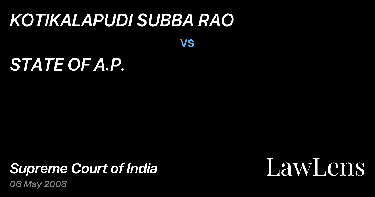 Preview image for KOTIKALAPUDI SUBBA RAO vs. STATE OF A.P.