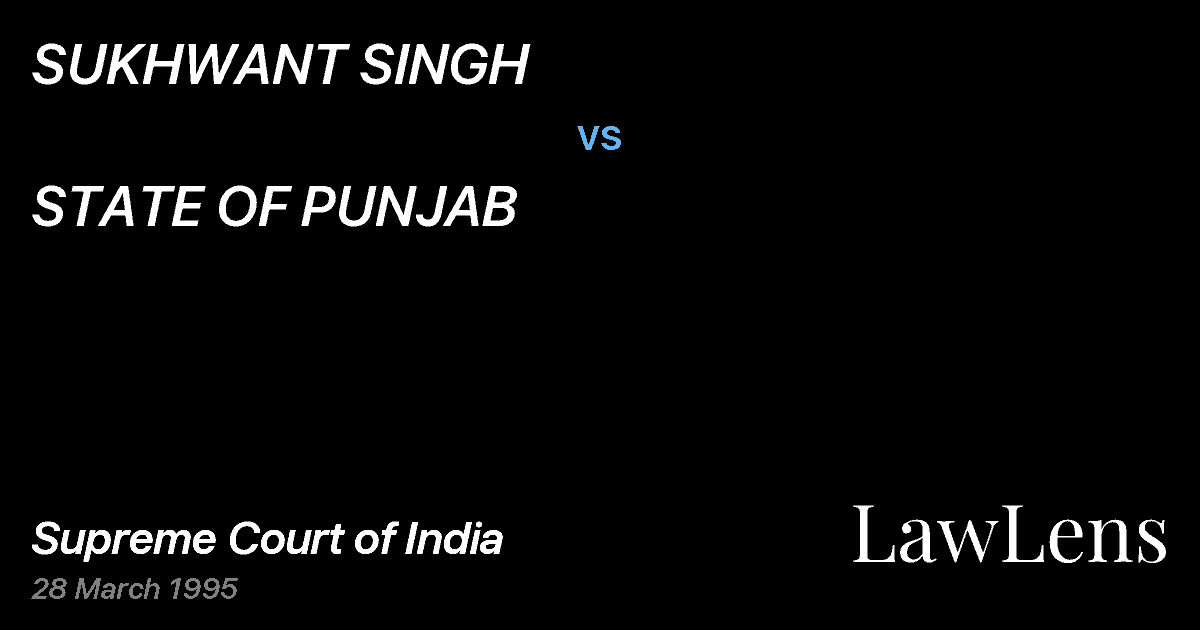 Preview image for SUKHWANT SINGH vs. STATE OF PUNJAB