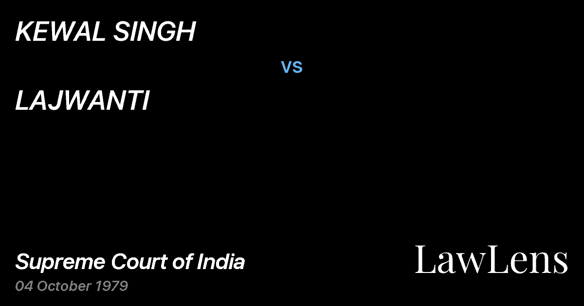 Preview image for KEWAL SINGH vs. LAJWANTI