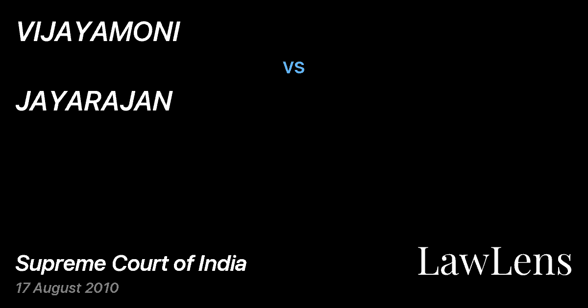 Preview image for VIJAYAMONI vs. JAYARAJAN