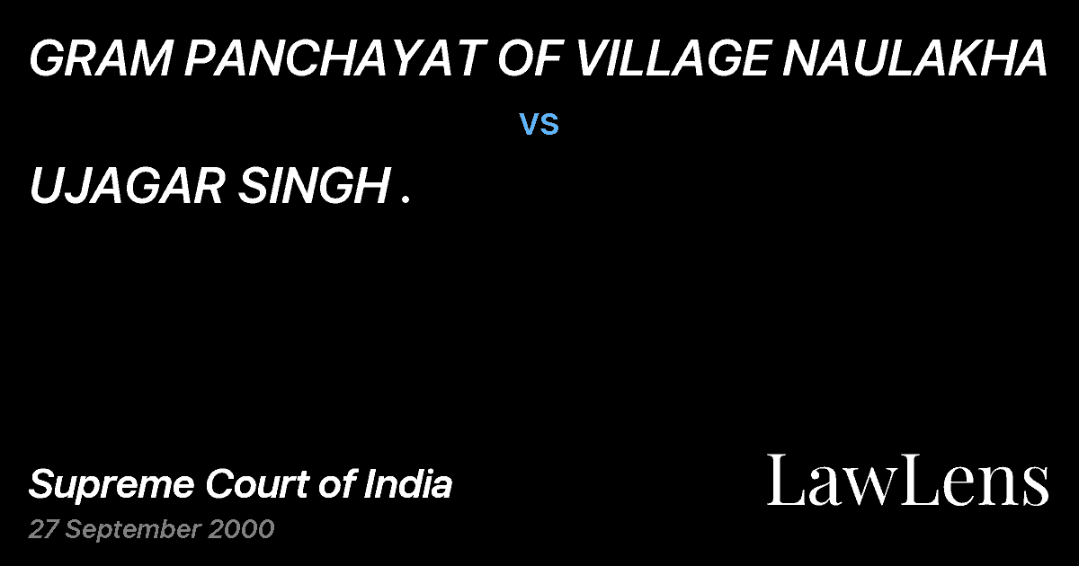 Preview image for GRAM PANCHAYAT OF VILLAGE NAULAKHA vs. UJAGAR SINGH .