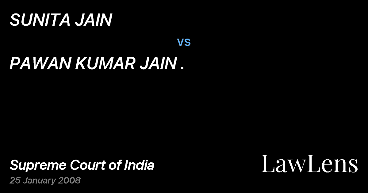 Preview image for SUNITA JAIN vs. PAWAN KUMAR JAIN .