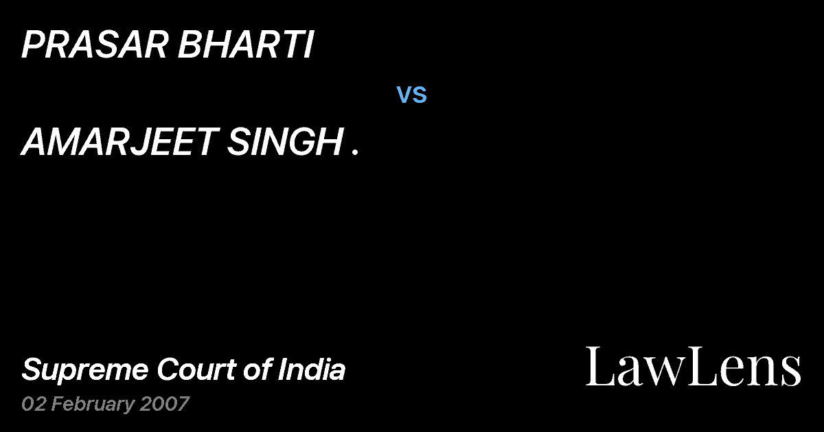 Preview image for PRASAR BHARTI vs. AMARJEET SINGH .