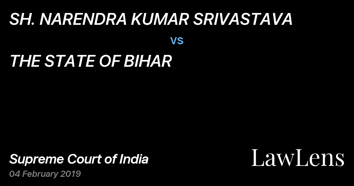 Preview image for SH. NARENDRA KUMAR SRIVASTAVA vs. THE STATE OF BIHAR