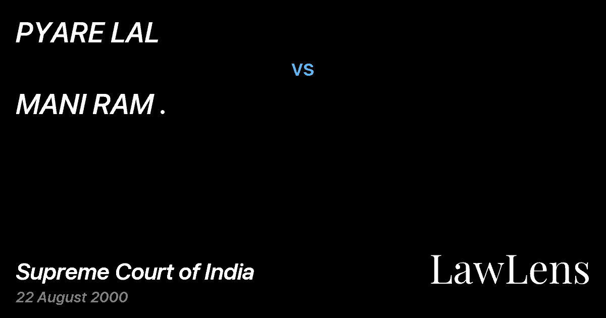 Preview image for PYARE LAL vs. MANI RAM .