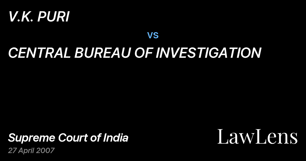 Preview image for V.K. PURI vs. CENTRAL BUREAU OF INVESTIGATION
