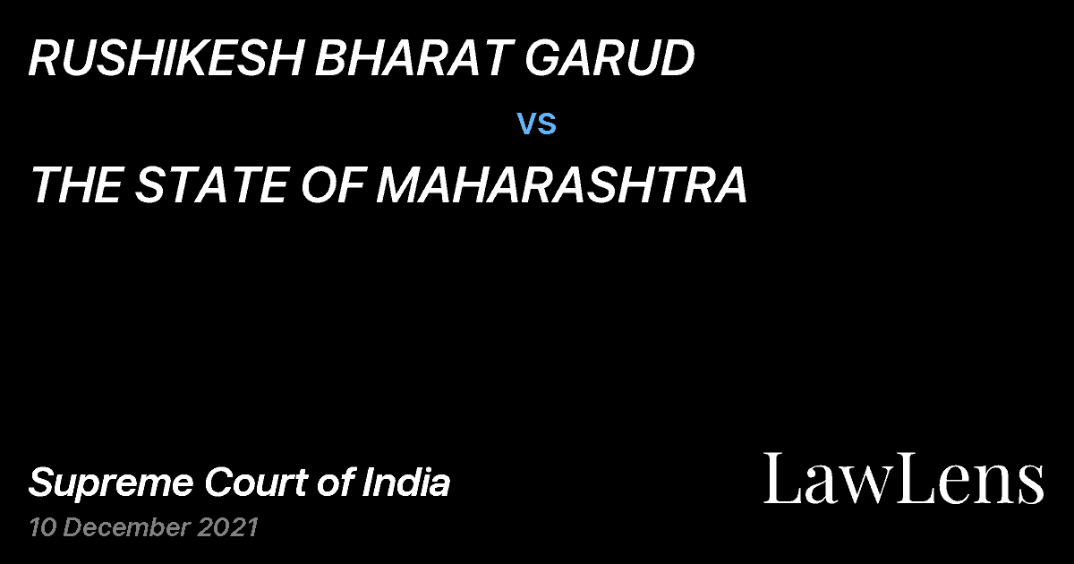Preview image for RUSHIKESH BHARAT GARUD vs. THE STATE OF MAHARASHTRA