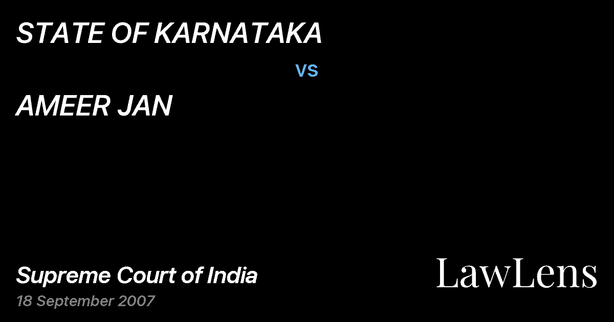 Preview image for STATE OF KARNATAKA vs. AMEER JAN