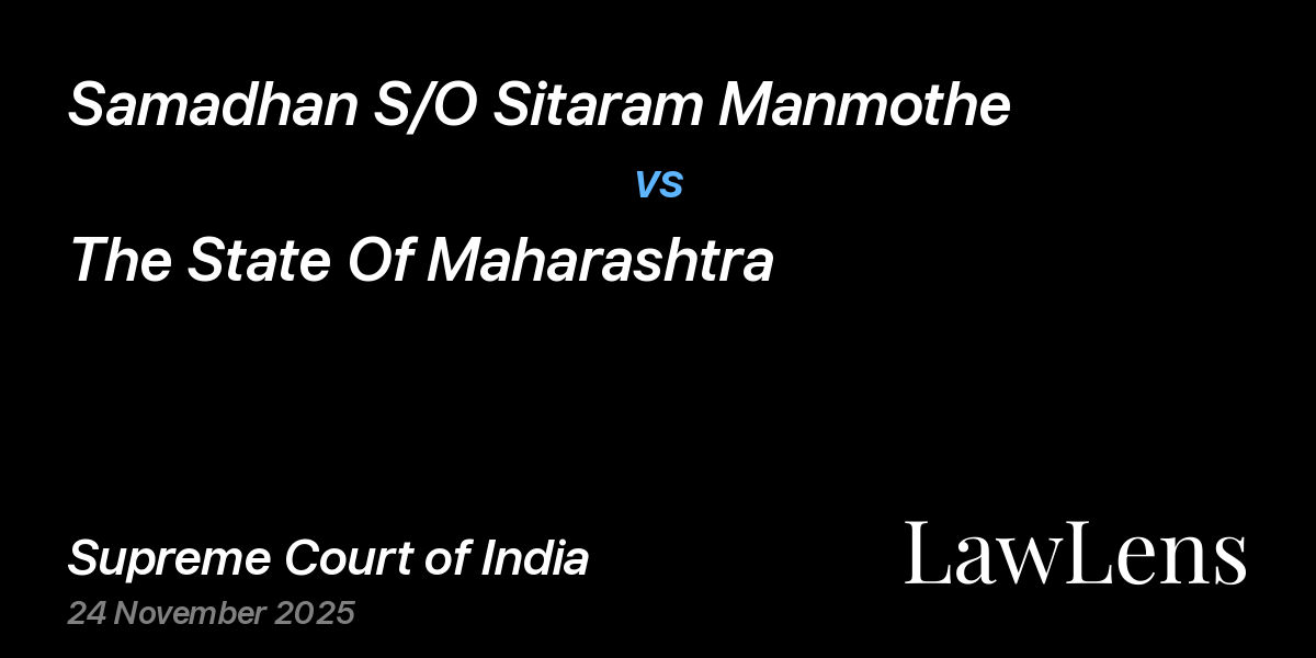 Preview image for Samadhan S/O Sitaram Manmothe vs. The State Of Maharashtra