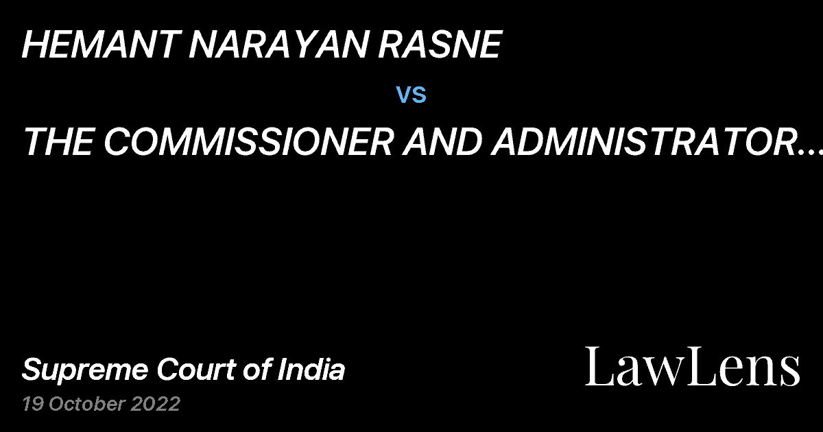 Preview image for HEMANT NARAYAN RASNE vs. THE COMMISSIONER AND ADMINISTRATOR OF PUNE MUNICIPAL CORPORATION