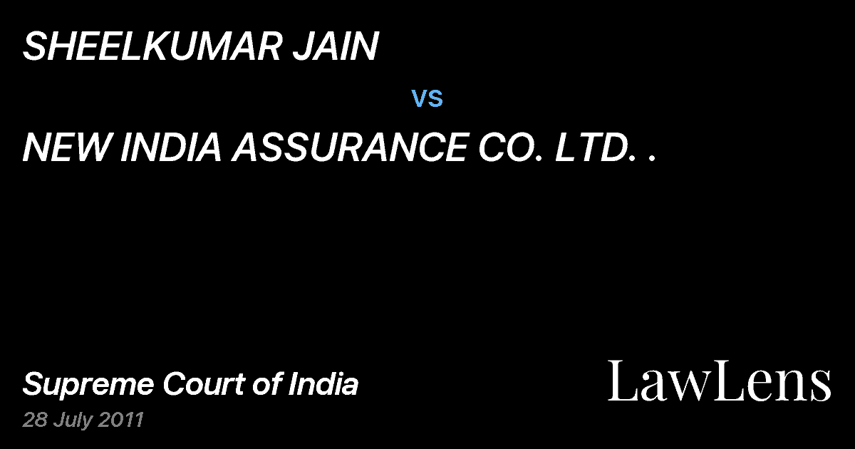 Preview image for SHEELKUMAR JAIN vs. NEW INDIA ASSURANCE CO. LTD. .