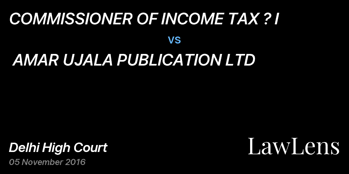 Preview image for COMMISSIONER OF INCOME TAX ? I  vs.  AMAR UJALA PUBLICATION LTD