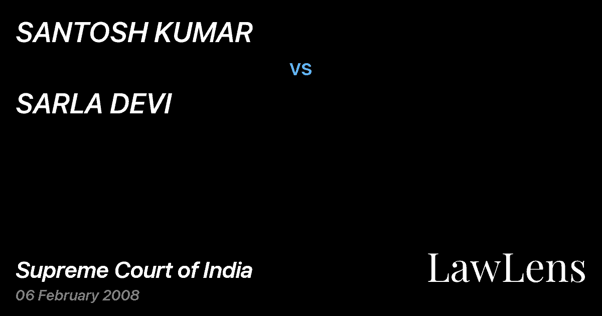 Preview image for SANTOSH KUMAR vs. SARLA DEVI