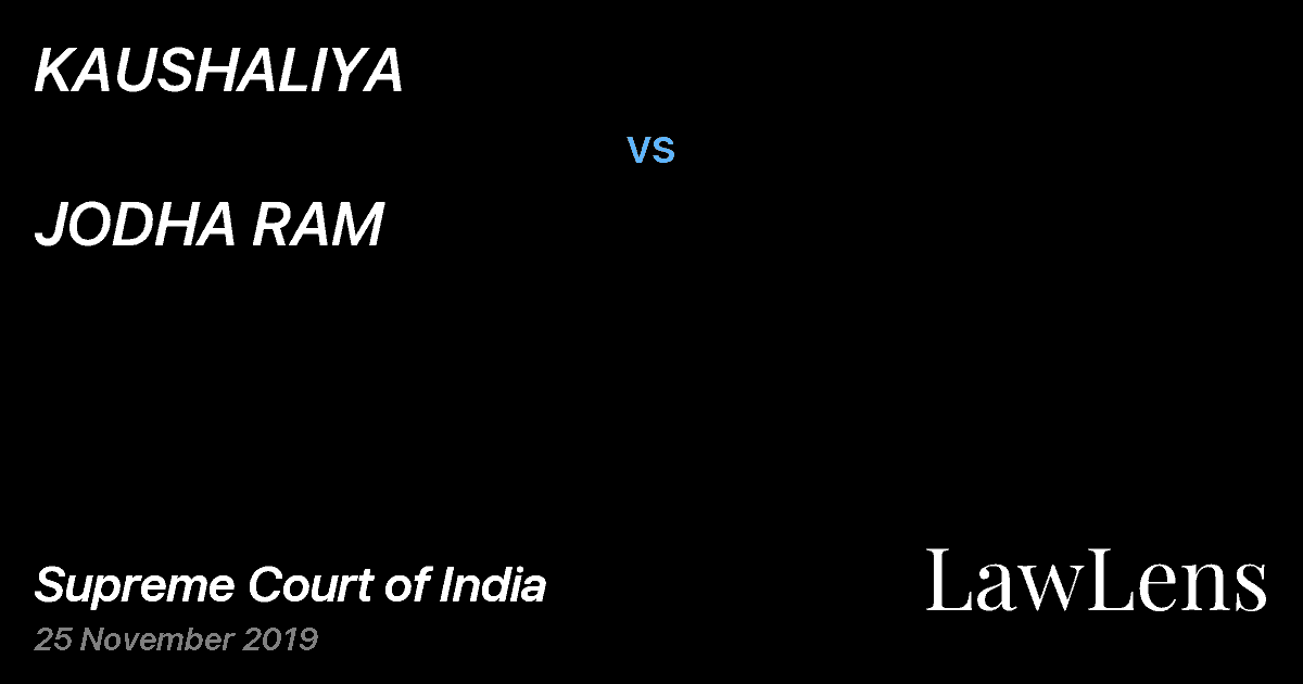 Preview image for KAUSHALIYA vs. JODHA RAM