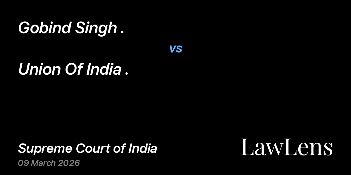Preview image for Gobind Singh . vs. Union Of India .