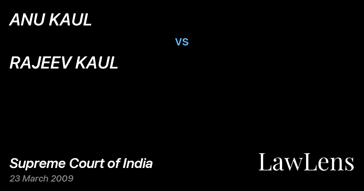 Preview image for ANU KAUL vs. RAJEEV KAUL