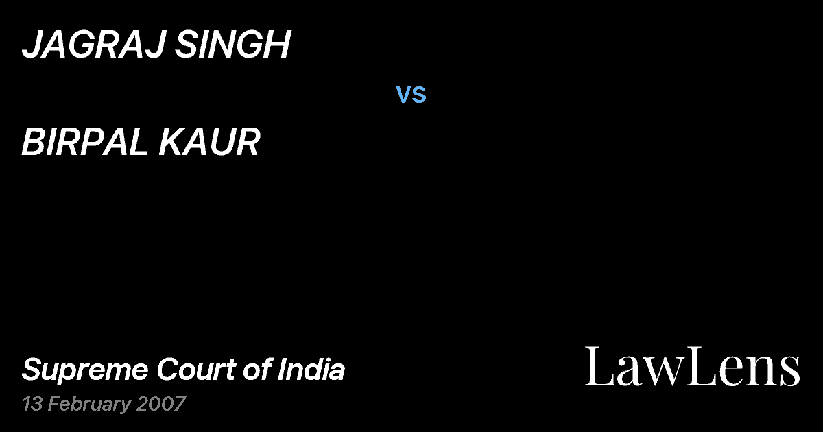 Preview image for JAGRAJ SINGH vs. BIRPAL KAUR