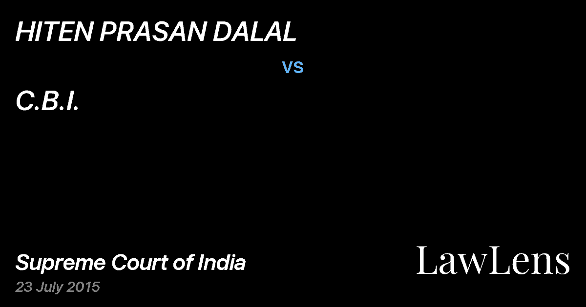 Preview image for HITEN PRASAN DALAL vs. C.B.I.