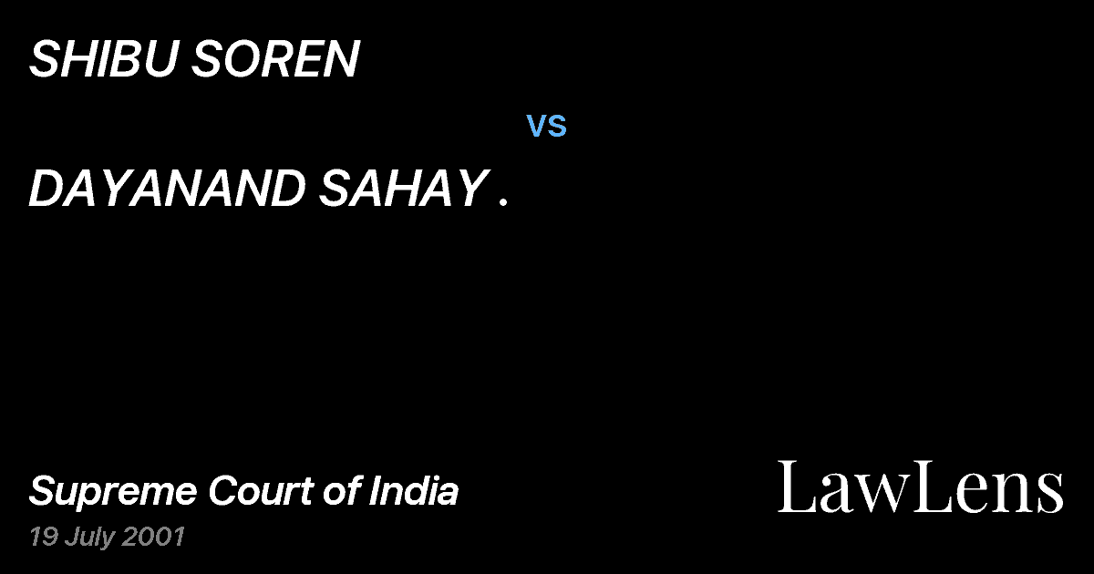 Preview image for SHIBU SOREN vs. DAYANAND SAHAY .