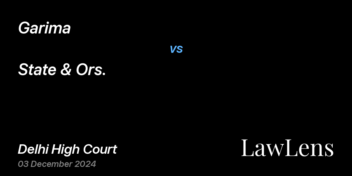 Preview image for Garima vs. State & Ors.
