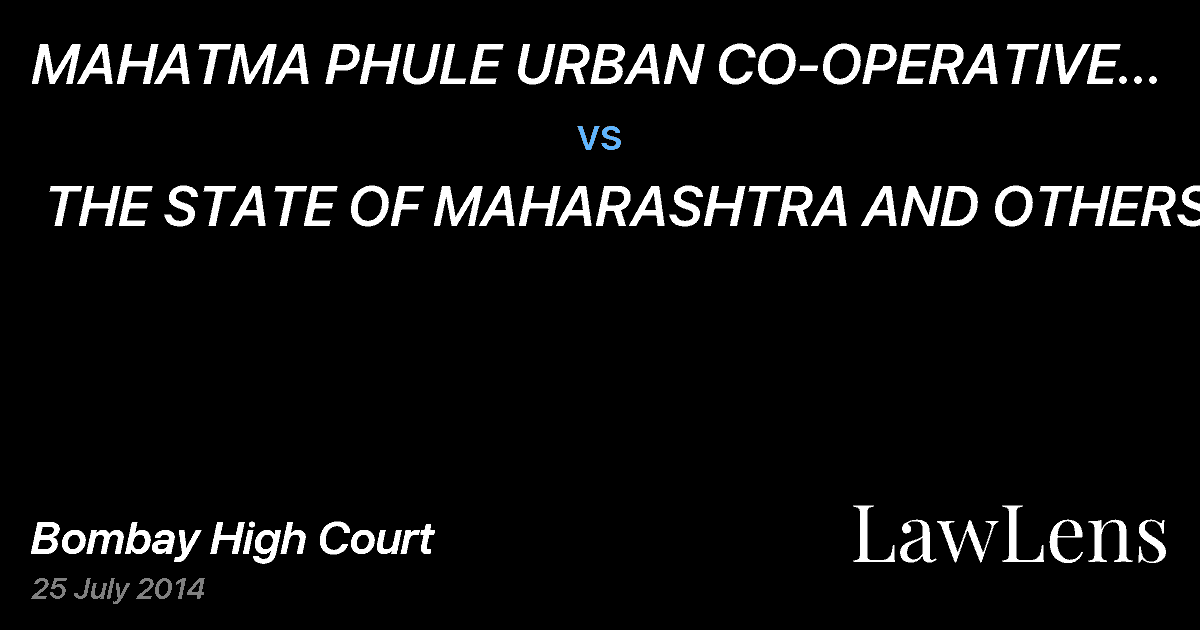 Preview image for MAHATMA PHULE URBAN CO-OPERATIVE BANK LTD.  vs.  THE STATE OF MAHARASHTRA AND OTHERS