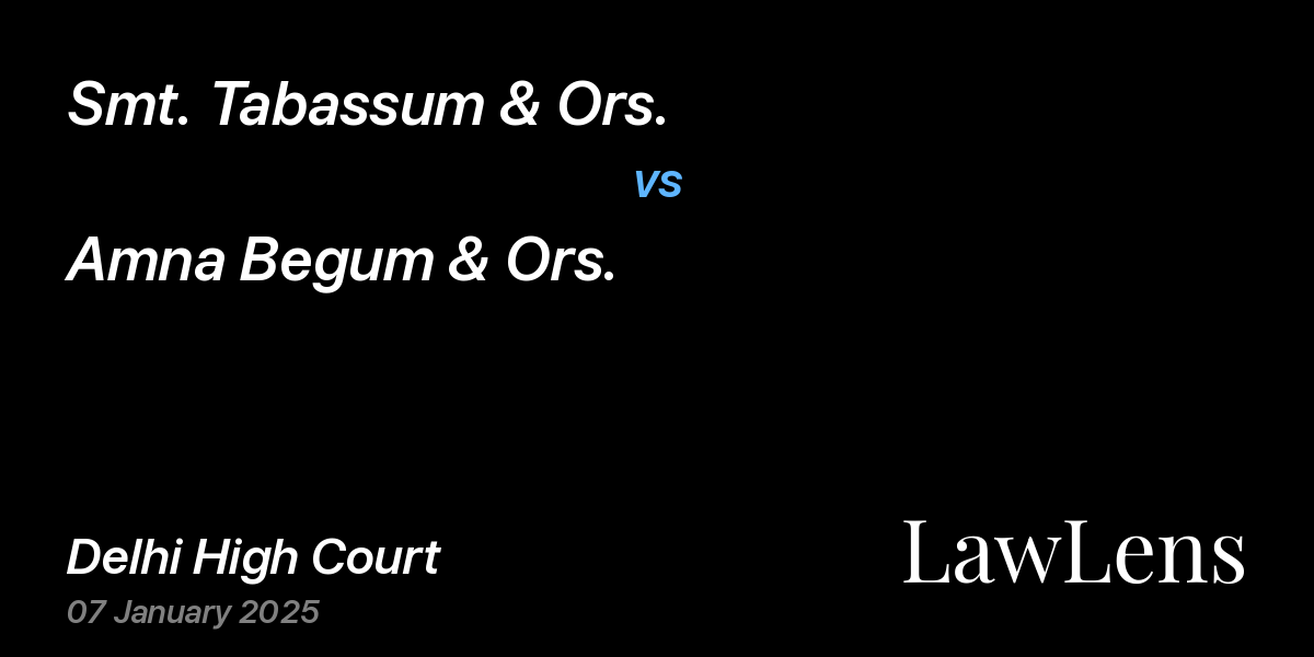 Preview image for Smt. Tabassum & Ors. vs. Amna Begum & Ors.
