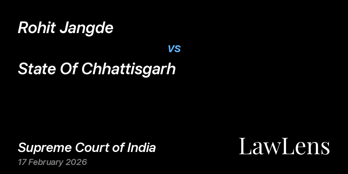 Preview image for Rohit Jangde  vs. State Of Chhattisgarh