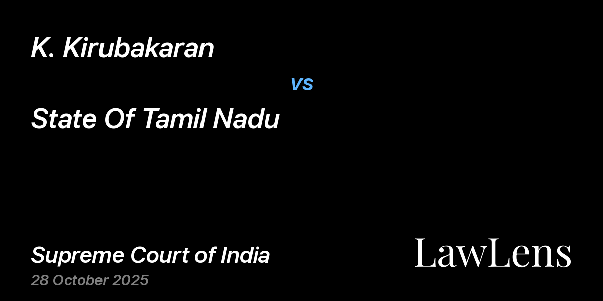 Preview image for K. Kirubakaran vs. State Of Tamil Nadu