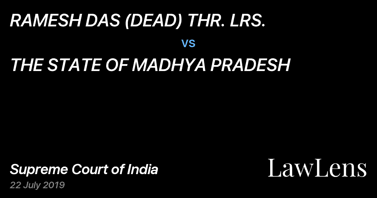 Preview image for RAMESH DAS (DEAD) THR. LRS. vs. THE STATE OF MADHYA PRADESH