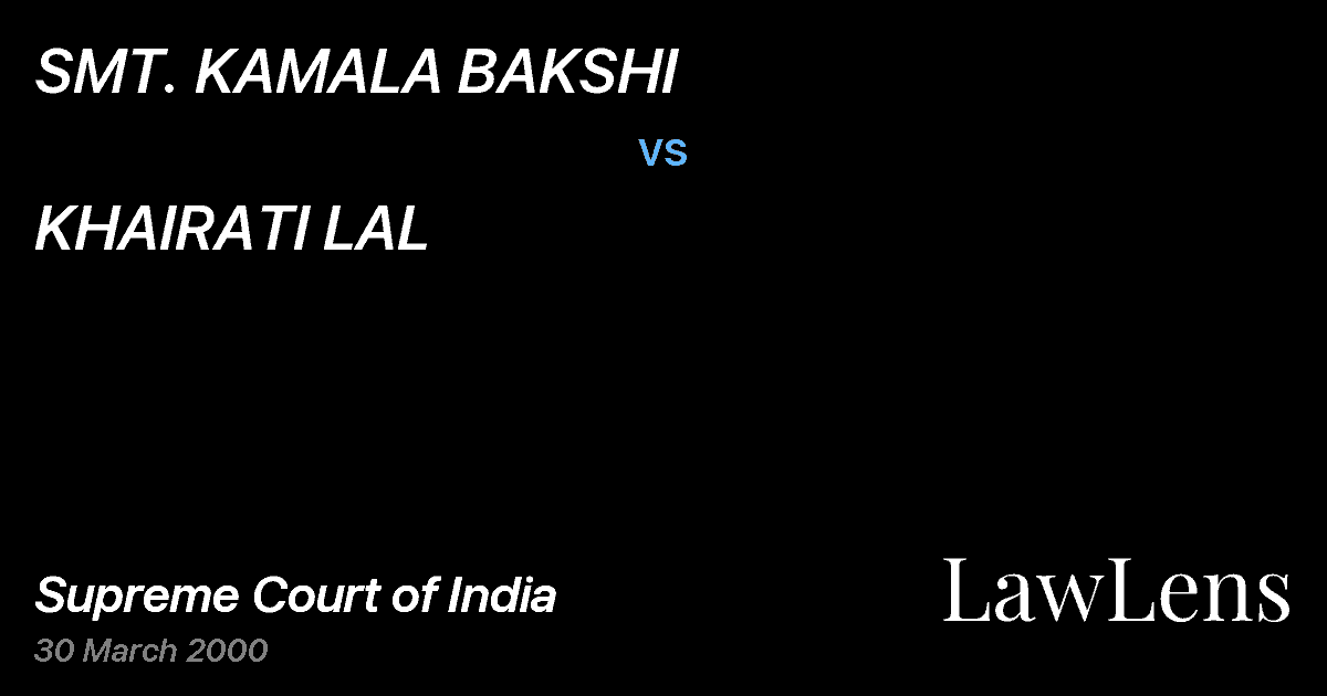 Preview image for SMT. KAMALA BAKSHI vs. KHAIRATI LAL