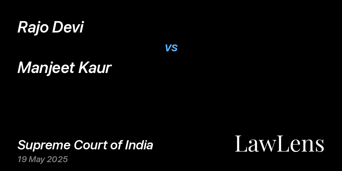 Preview image for Rajo Devi vs. Manjeet Kaur