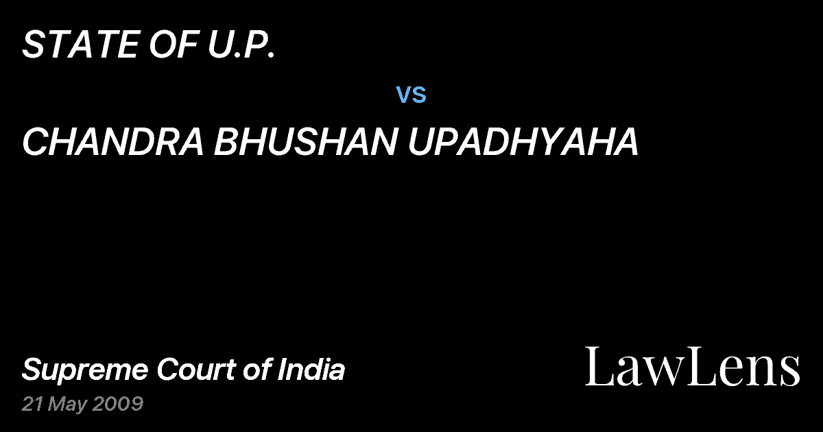 Preview image for STATE OF U.P. vs. CHANDRA BHUSHAN UPADHYAHA
