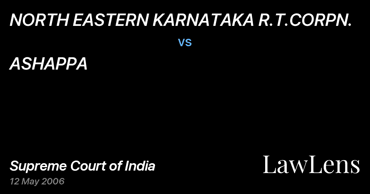 Preview image for NORTH EASTERN KARNATAKA R.T.CORPN. vs. ASHAPPA