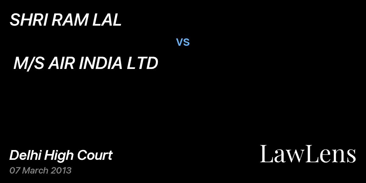 Preview image for SHRI RAM LAL vs. M/S AIR INDIA LTD