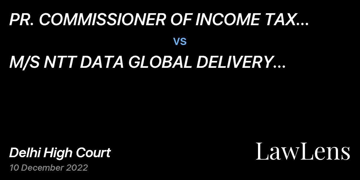 Preview image for PR. COMMISSIONER OF INCOME TAX BENGALURU-5, BENGALURU vs. M/S NTT DATA GLOBAL DELIVERY SERVICES LTD.